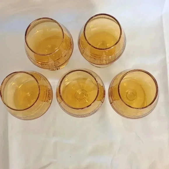 Vintage amber brandy cognac snifter set - Picture 3 of 3